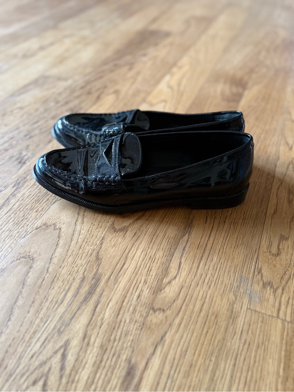 Ralph Lauren Black Patent Leather Penny Loafer Shoes - Women's Size 9B